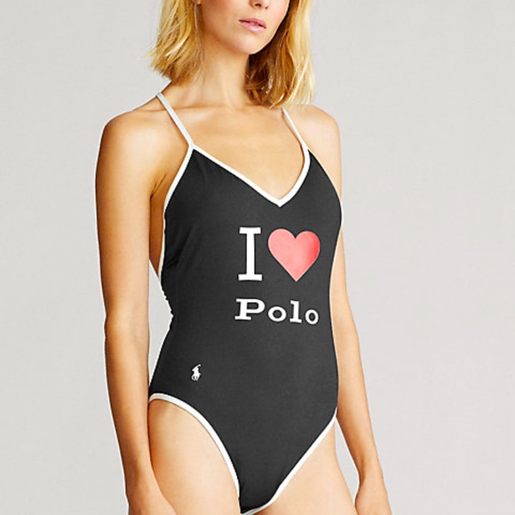 POLO RALPH LAUREN “I ❤️ POLO” Swim Suit Sz L NEW!! - Picture 4 of 12